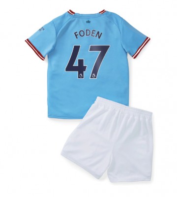 Manchester City Phil Foden #47 babykläder Hemmatröja barn 2022-23 Korta ärmar (+ Korta byxor)